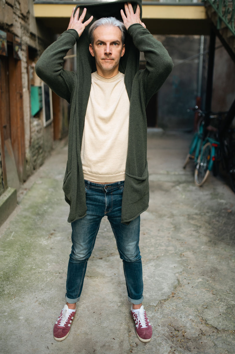 Men Oversized Cardigan Look Grey Cardigan Long Cardigan Street