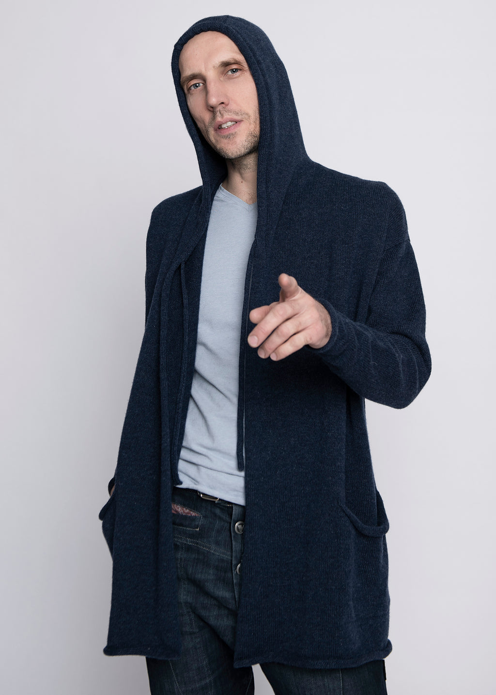 Long Hooded Cardigan for Men