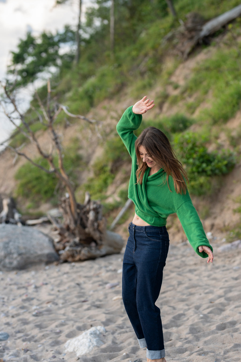 100% Cashmere and Silk Wrap Cardigan