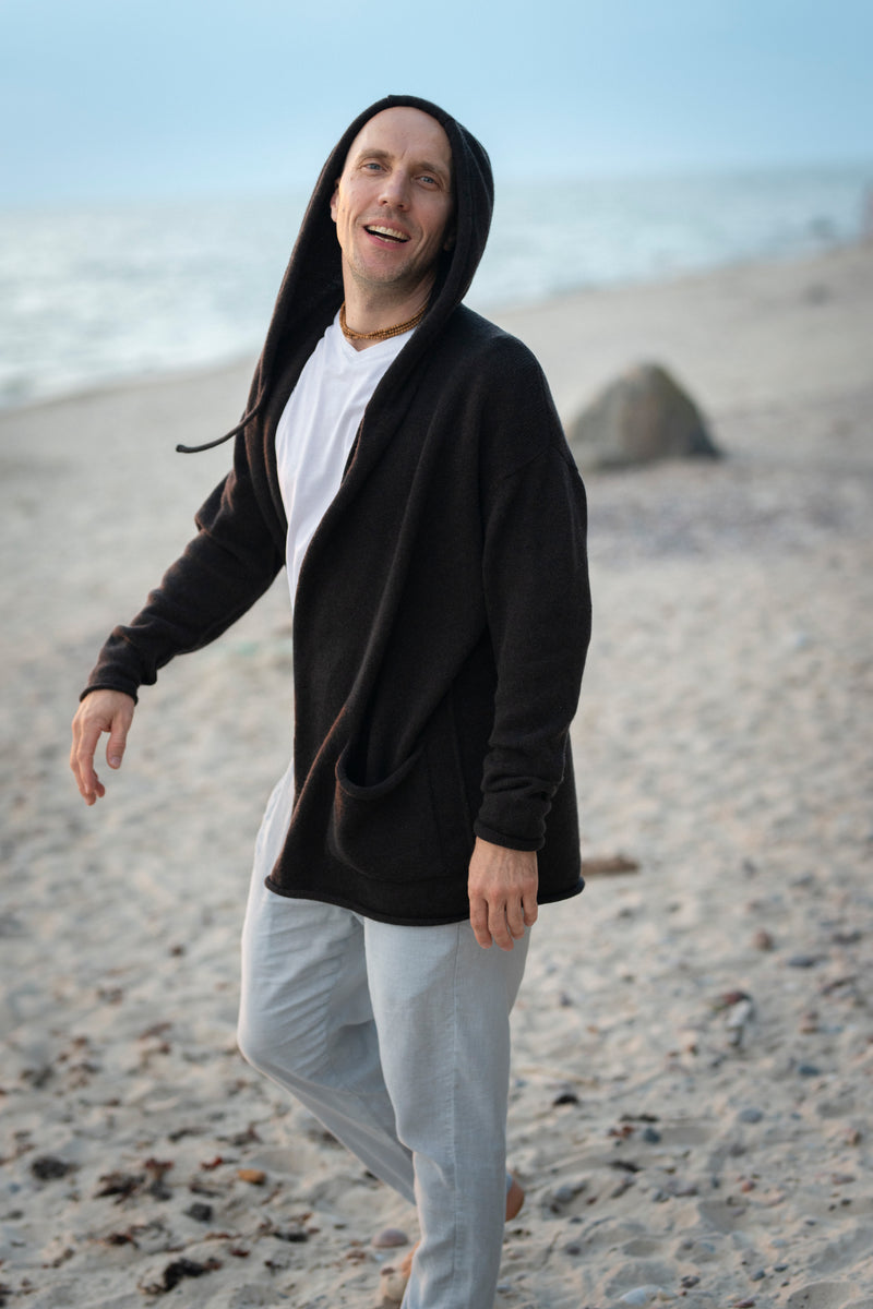 Long Hooded Cardigan for Men