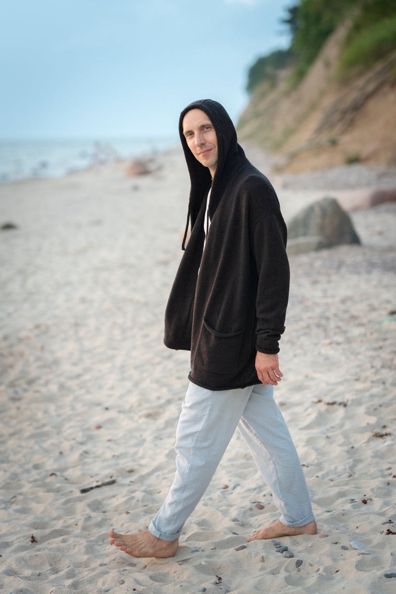 Long Hooded Cardigan for Men