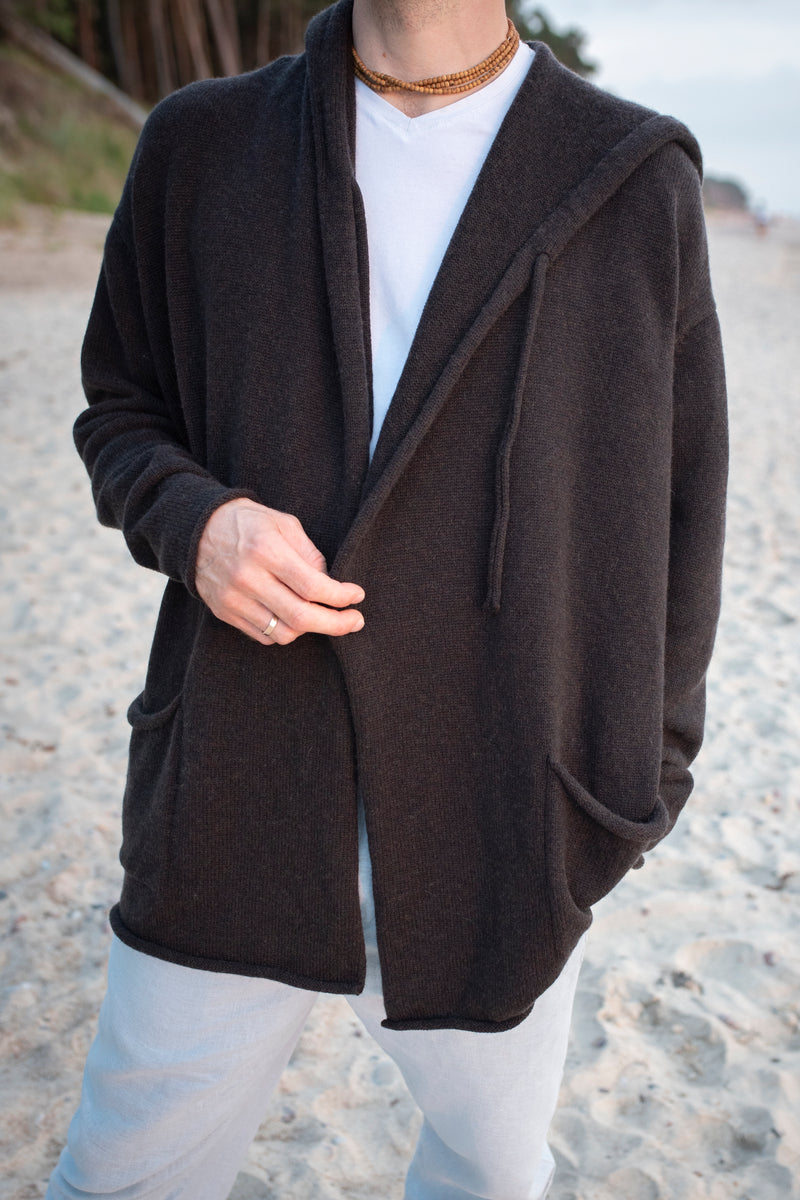 Long Hooded Cardigan for Men