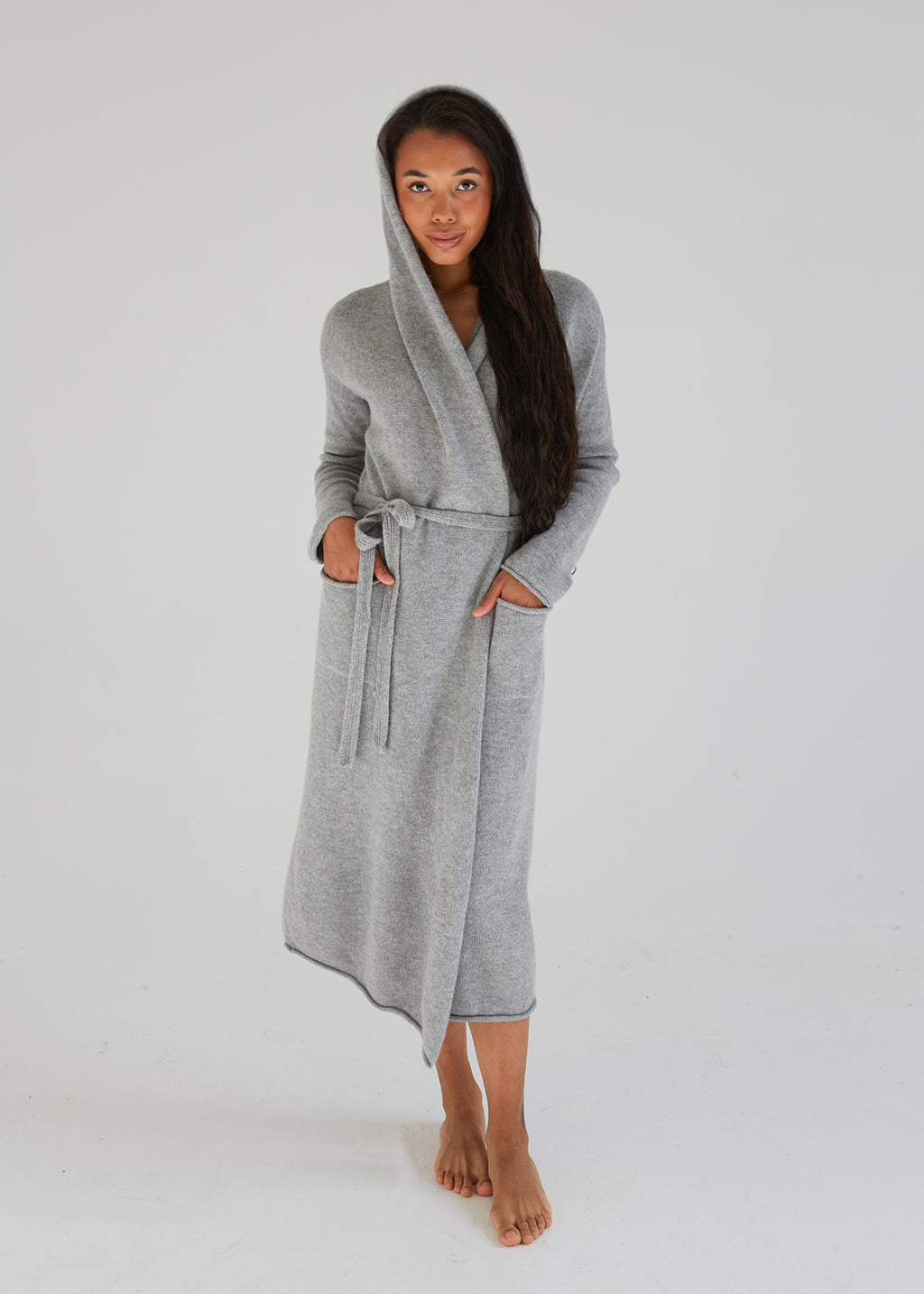 Hooded Long Cardigan with Pockets