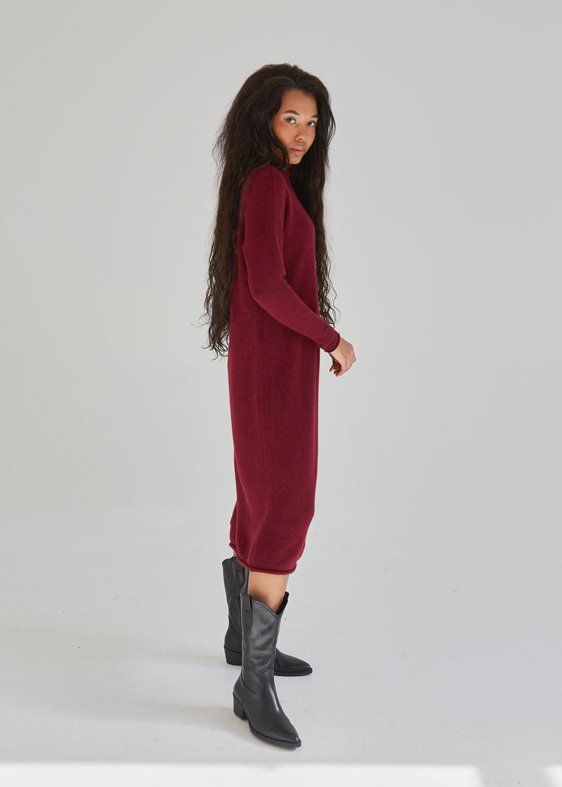 100% Cashmere Long Turtleneck Dress
