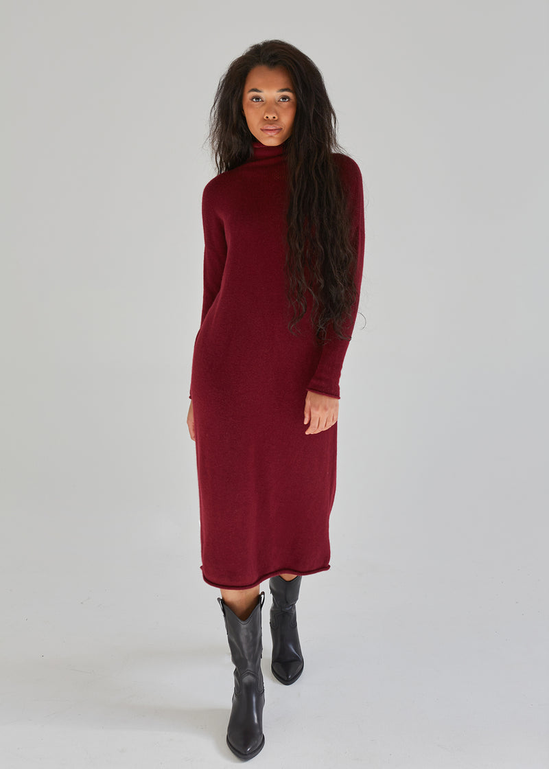 100% Cashmere Long Turtleneck Dress