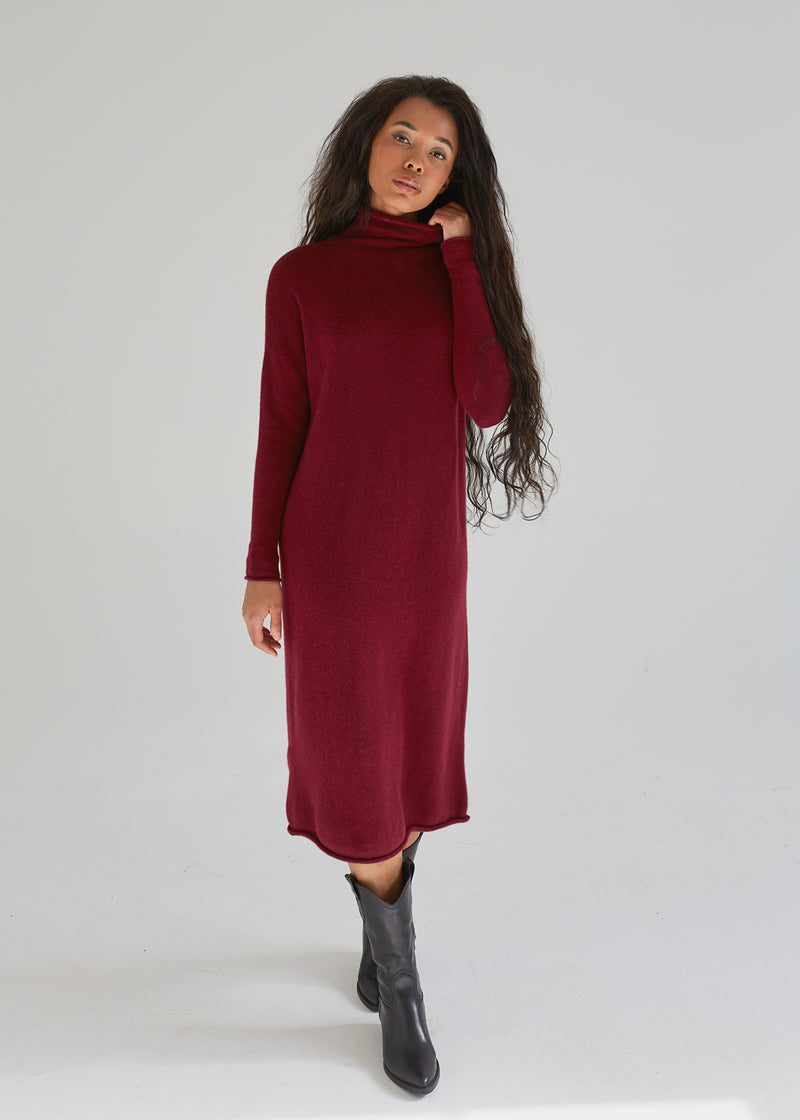 100% Cashmere Long Turtleneck Dress