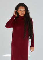 100% Cashmere Long Turtleneck Dress