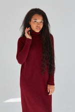 100% Cashmere Long Turtleneck Dress