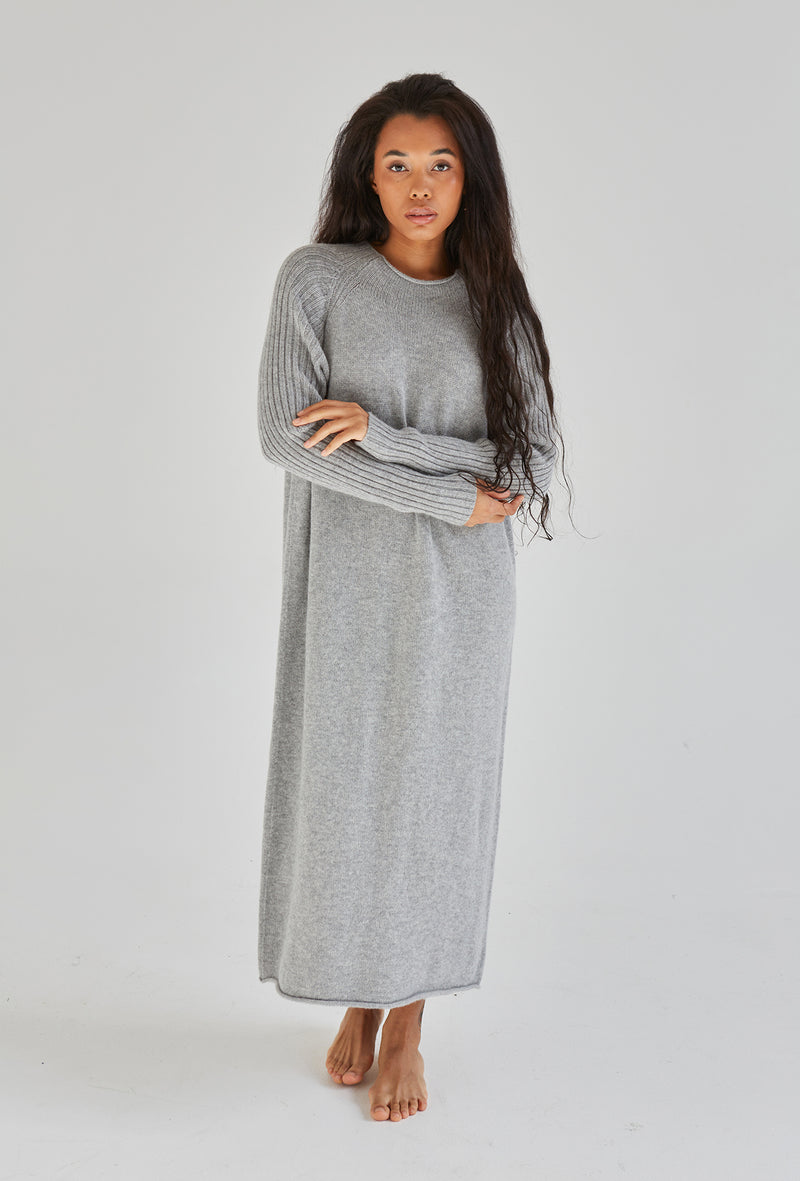 Cashmere and Wool Long Dress for Woman