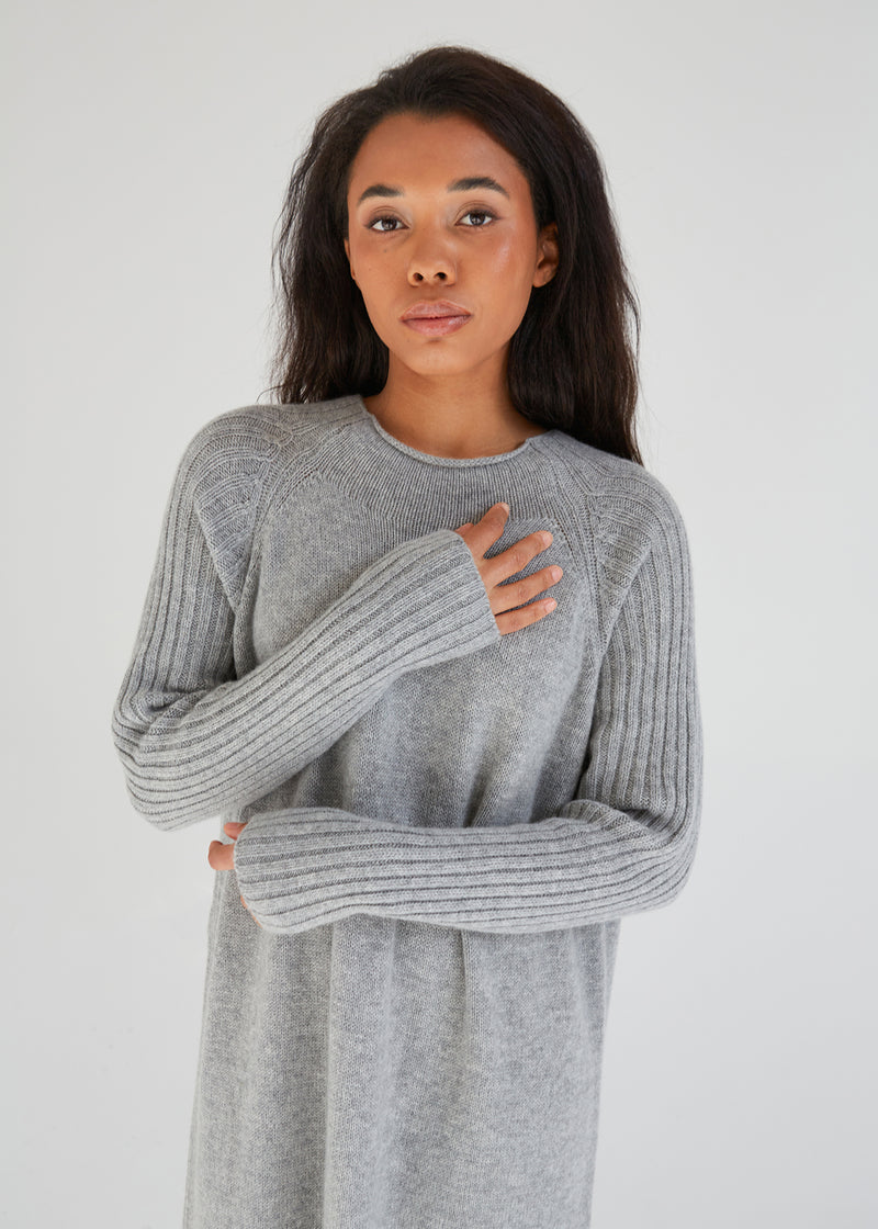 Cashmere and Wool Long Dress for Woman
