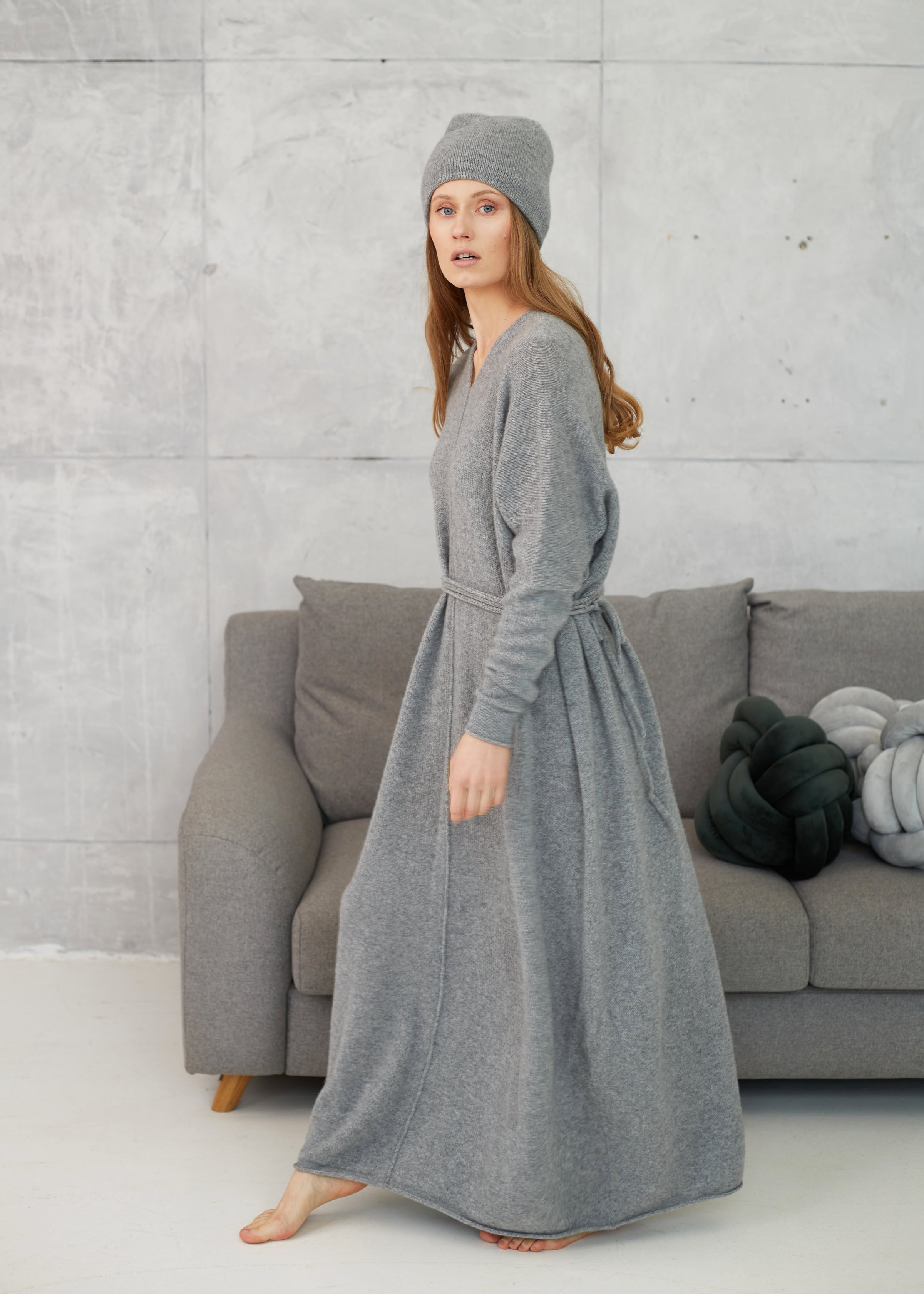 grey cashmere dress Balmain