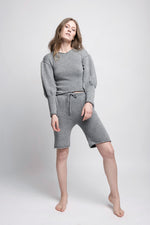 100% Cashmere Knit Shorts with Pockets