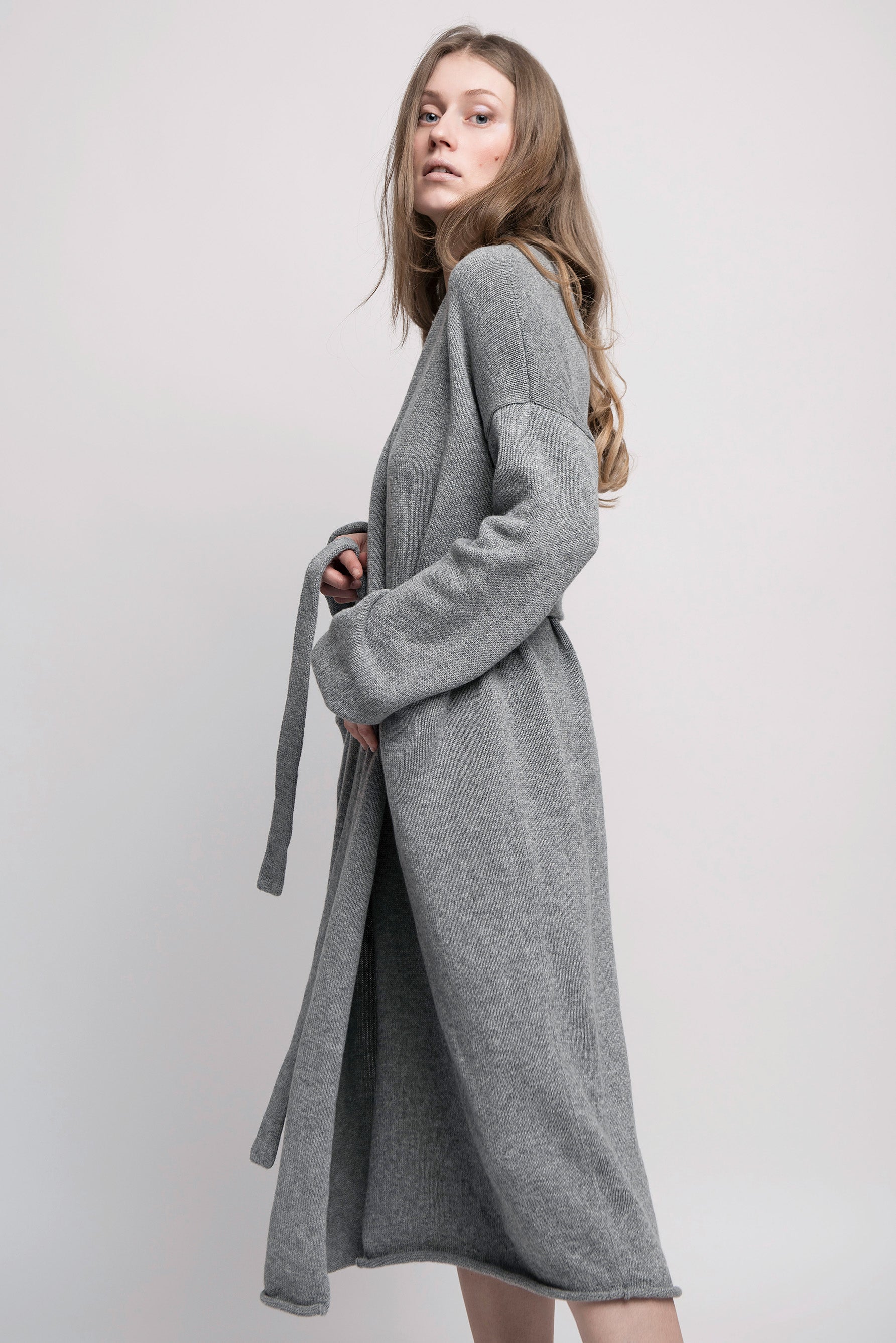 Cashmere Robe Blue 100% Cashmere Robe – trikicashmere