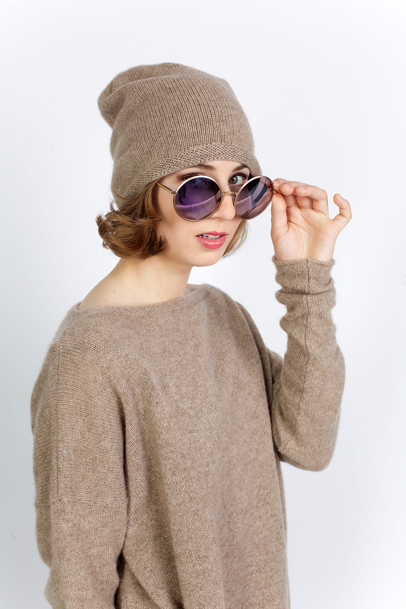100% Cashmere Slouchy Hat