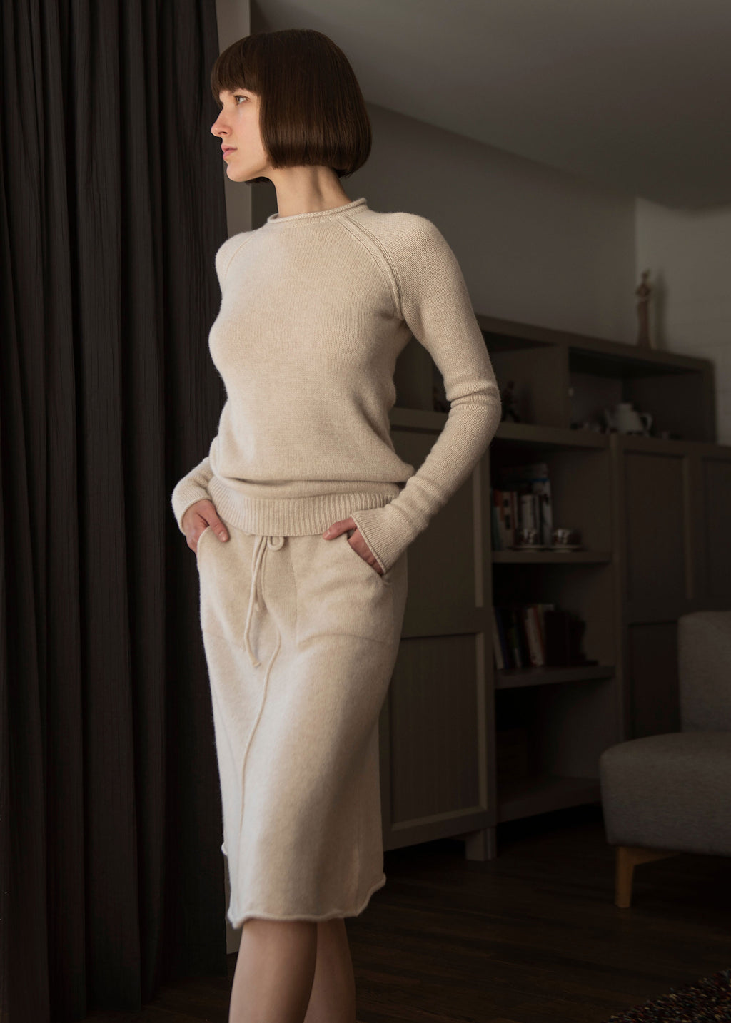 100% Cashmere Knitted Short Sweater