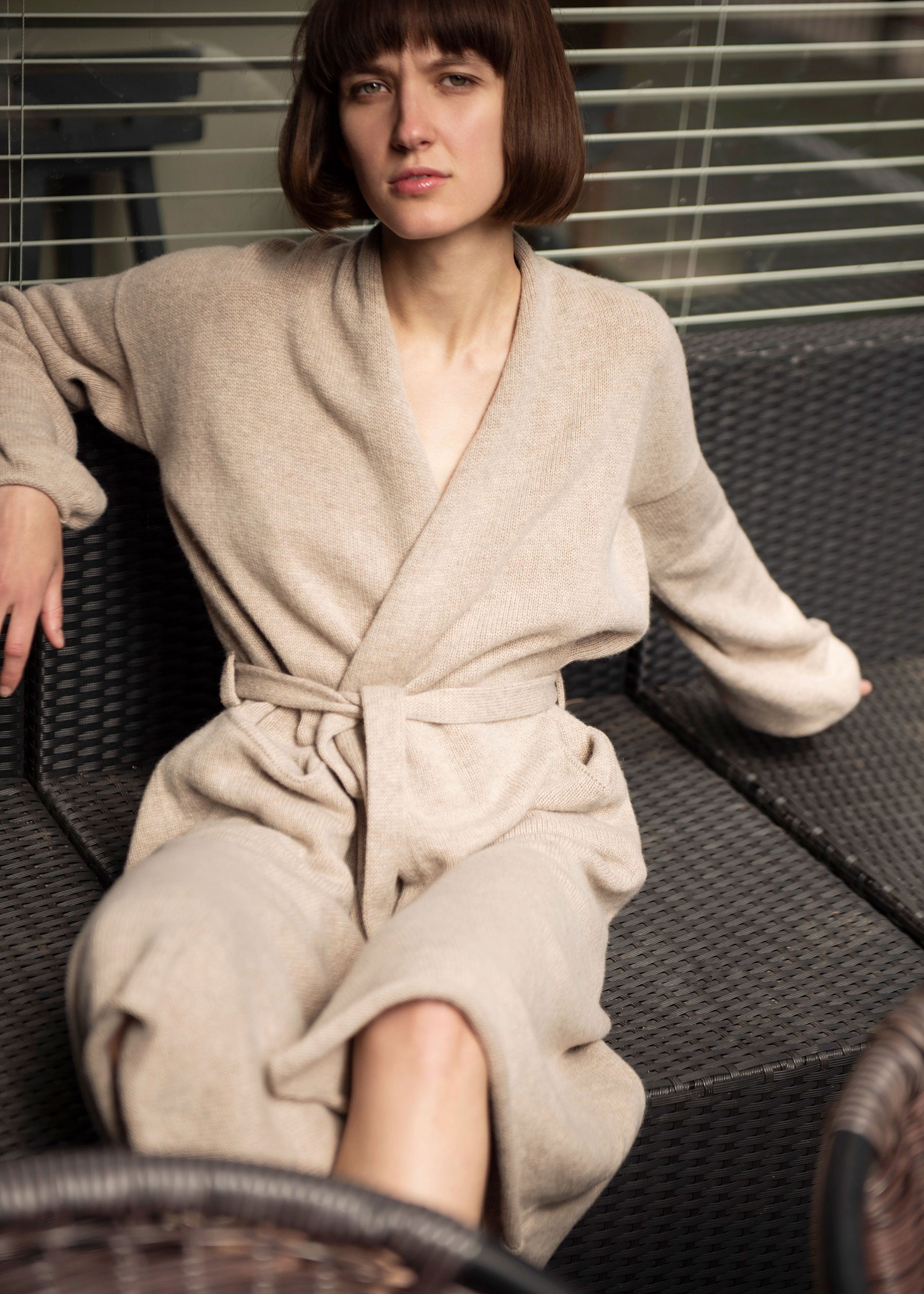 Cashmere Robe Blue 100% Cashmere Robe – trikicashmere