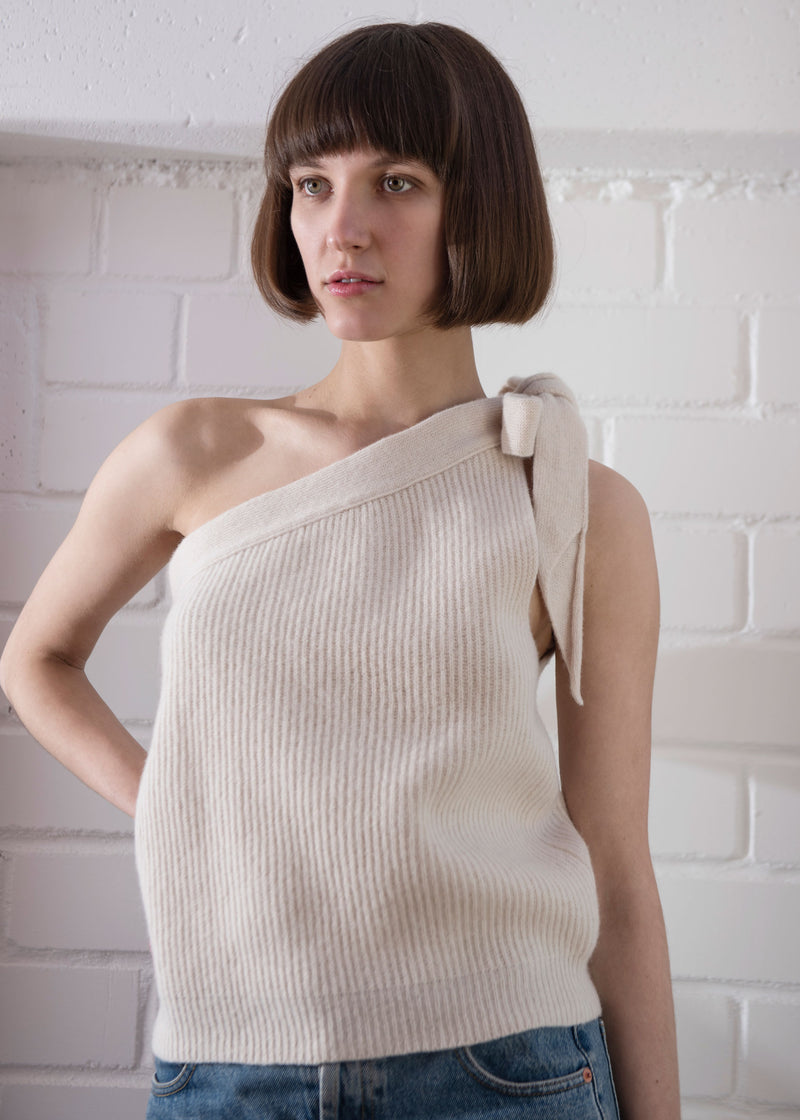 Cashmere and Wool one shoulder tank top, vest