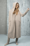 Hooded Long Cardigan with Pockets